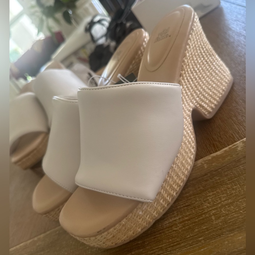 NWT Women's Charlene Raffia Wedge Heels - Wild Fable Cream - Picture 6 of 9